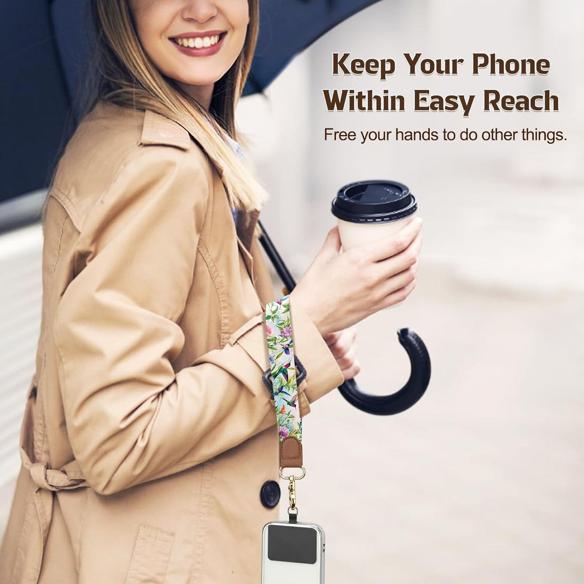 TiMOVO Phone Lanyard Crossbody Wrist Strap, Adjustable Anti-Theft Strap for Smartphone Case