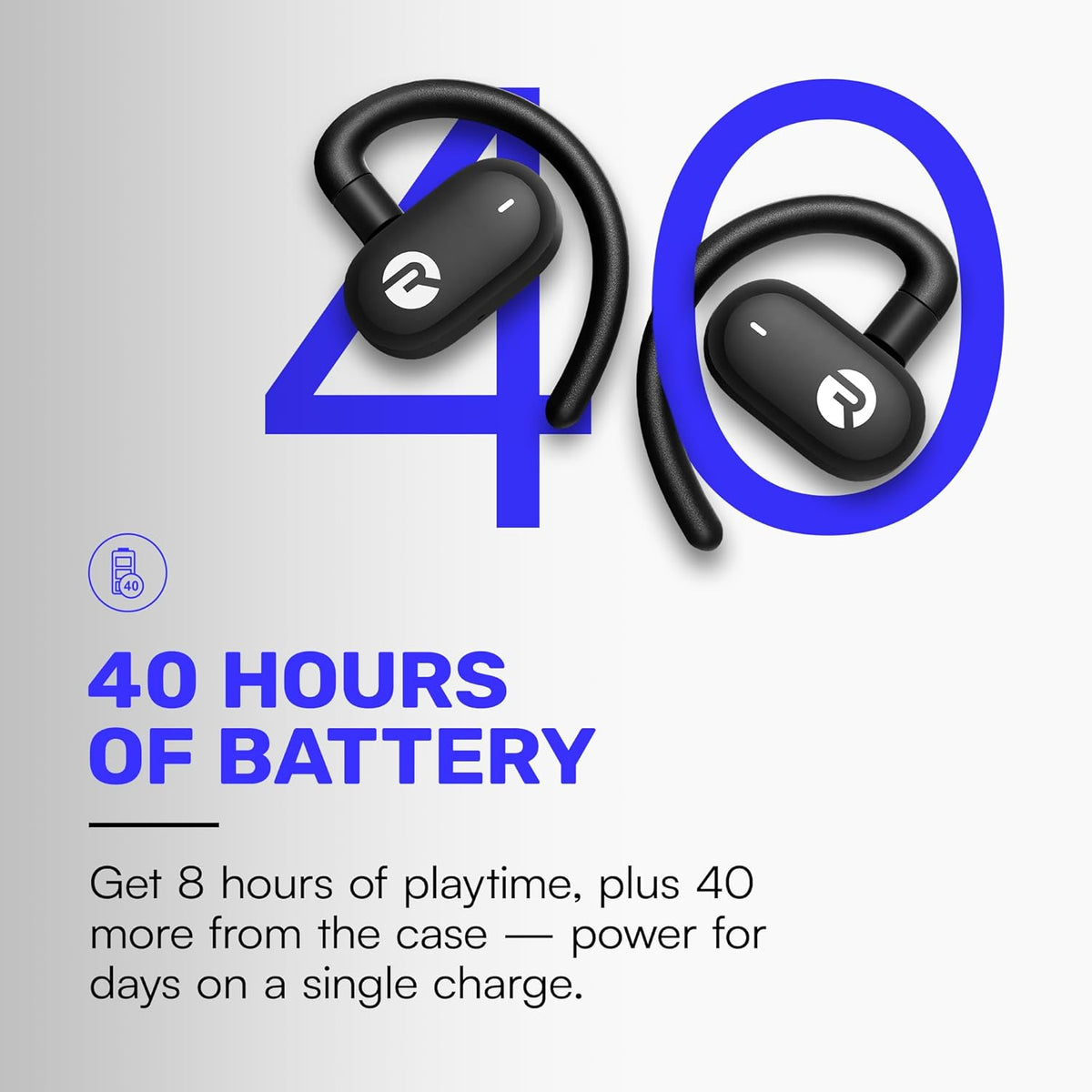 Raycon Everyday Open Earbuds – True Wireless Open Ear Bluetooth Headphones, Hook Design, IPX5 Water Resistant, 40 Hours of Battery Life (Black)