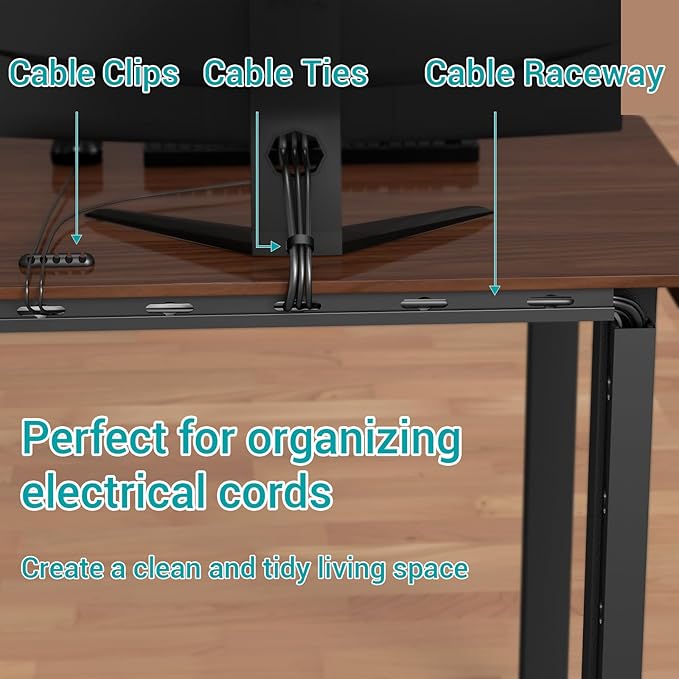 Cable Hider Raceway Kit, Magnetic Cable Management Under Desk with Upgraded Aesthetic Large Hole, Cord Organizer Kit for Hiding Computer, Gaming Desk, Network, Power Cord, TV - 4PCS 4x15.7in Black