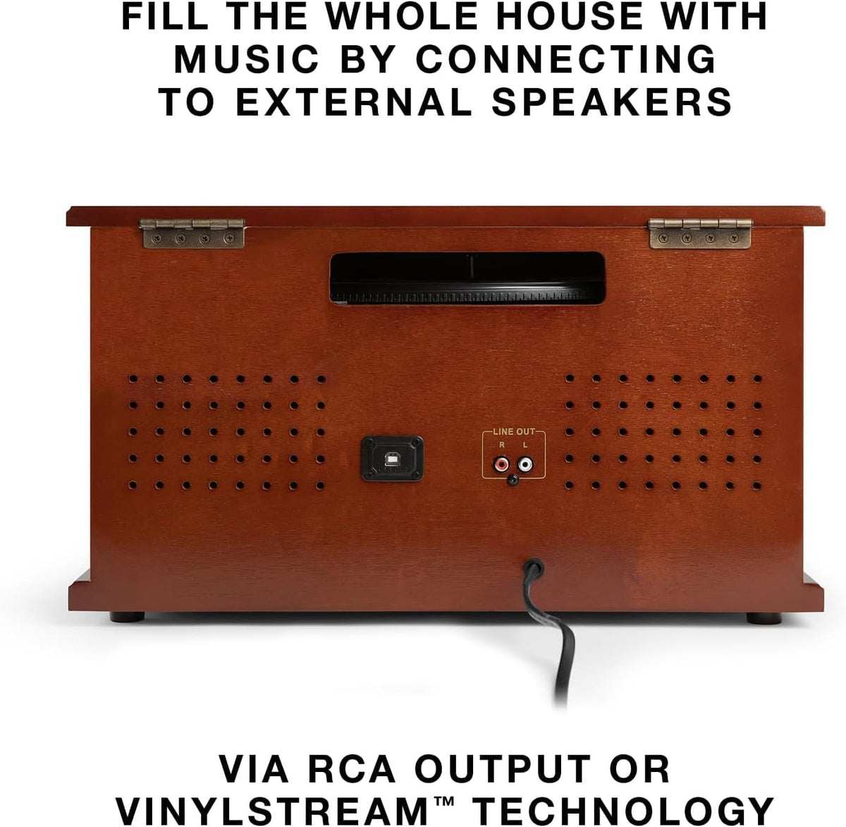 Victrola Navigator 8-in-1 Bluetooth Record Player with Built-in Speakers – 3 Speed Turntable, CD Player, Cassette, FM Radio, USB, RCA Out, Headphone Jack, Wireless Music Streaming, Real Wood (White)