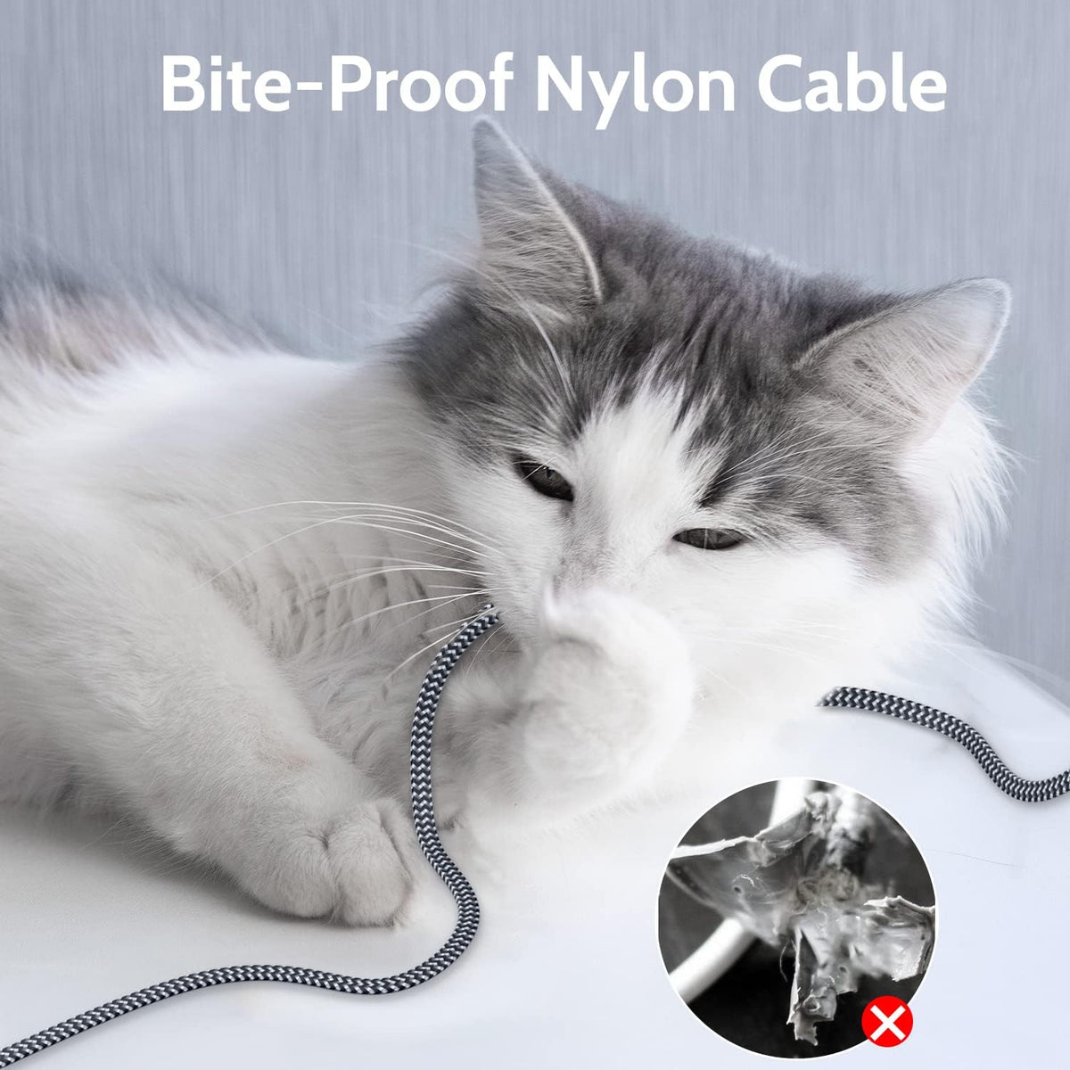 7 3ft 10Gbps Cat Ethernet Cable High-Speed, Premium Braided Flat Design for Gaming, Streaming, Home and Office