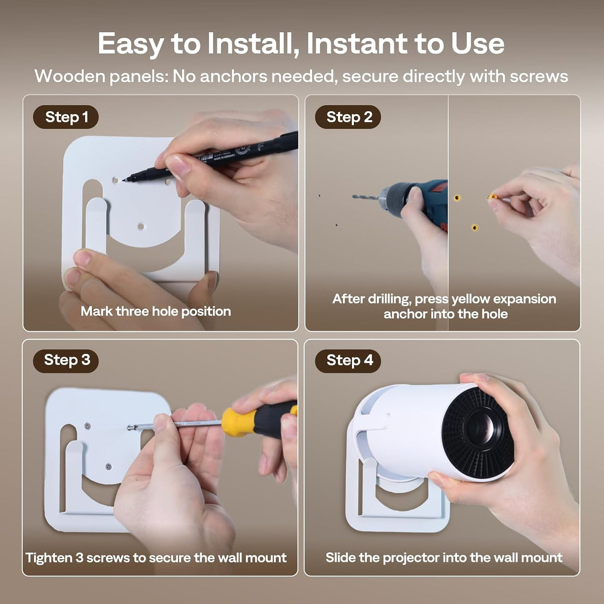 Boldever HY300 HY300Pro HY300&Pro Durable Non-slip Projector Ceiling Mount, projector Wall mount for , Stable Holder