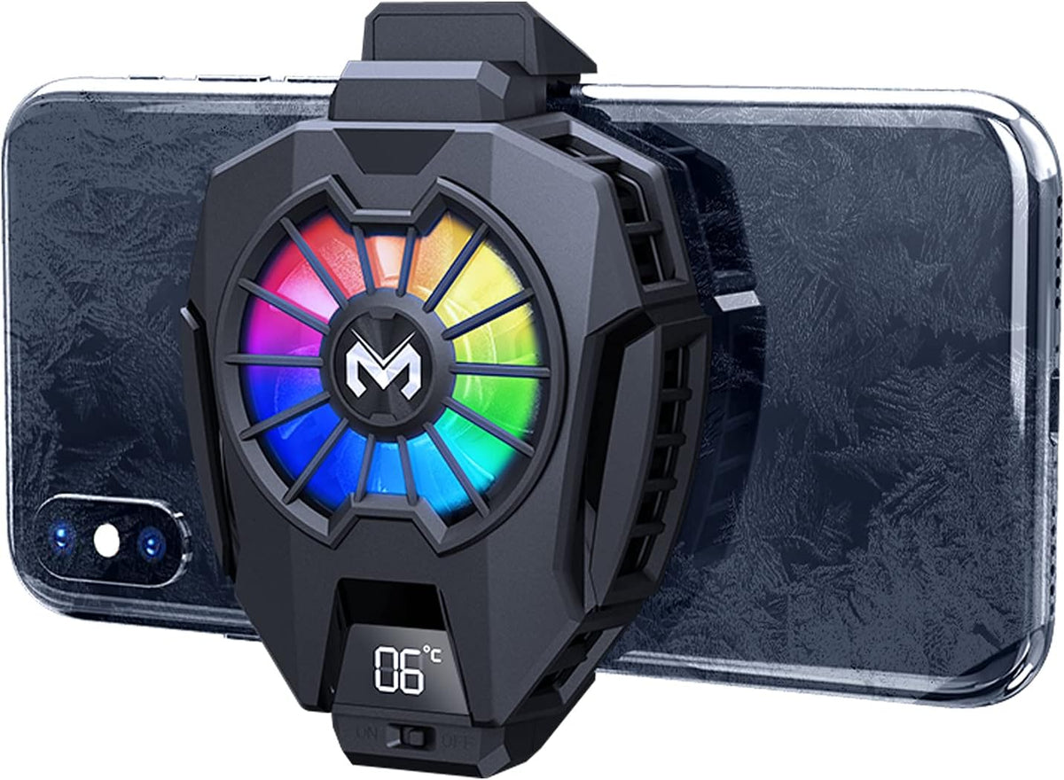 Neveika Phone Cooler, Cellphone Radiator with Dual Semi-Conductor Cooling Chip, Mobile Phones with a Width of 6 to 8 cm for Tiktok Live Streaming, Outdoor Vlog, Mobile Gaming. (Digital display)