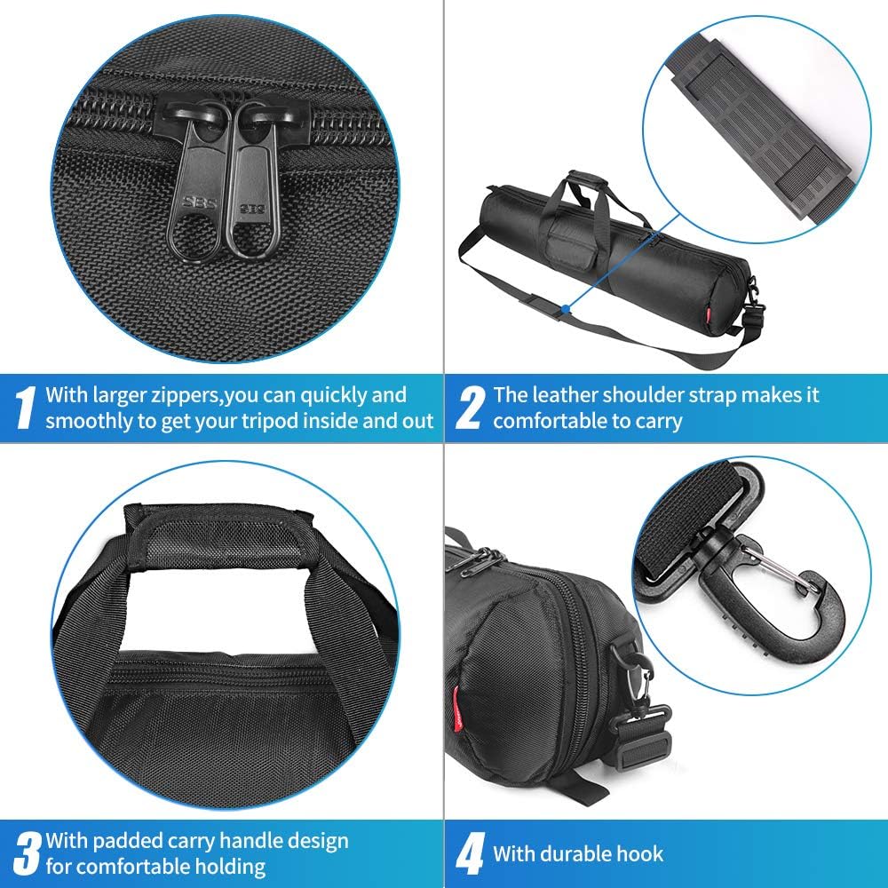 HEMMOTOP 31.5x7 R08018 Tripod Case, in Heavy Duty Tripod Bag with Shoulder Strap and Handle, All Sides Thick Padded