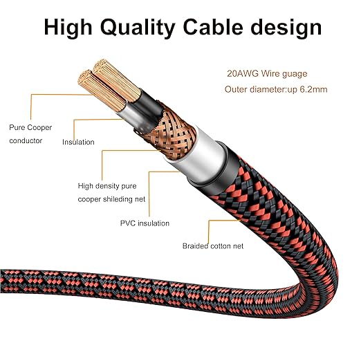 Primeda Audiophile High Purity Copper Aux Audio Cable 3.5mm Male to 3.5mm Male Audio Auxiliary Cord Gold-Plated Stereo HiFi Adapter Cable (Straight to Straight, 3.2ft/1m)