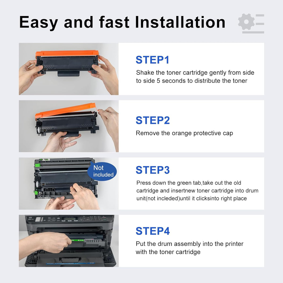 myCartridge Compatible Toner Cartridge Replacement for Brother TN760 TN730 TN-760 TN-730 Toner Use for MFC-L2710DW MFC-L2750DW HL-L2370DW Printer,4 Pack Toner TN-730/TN-760