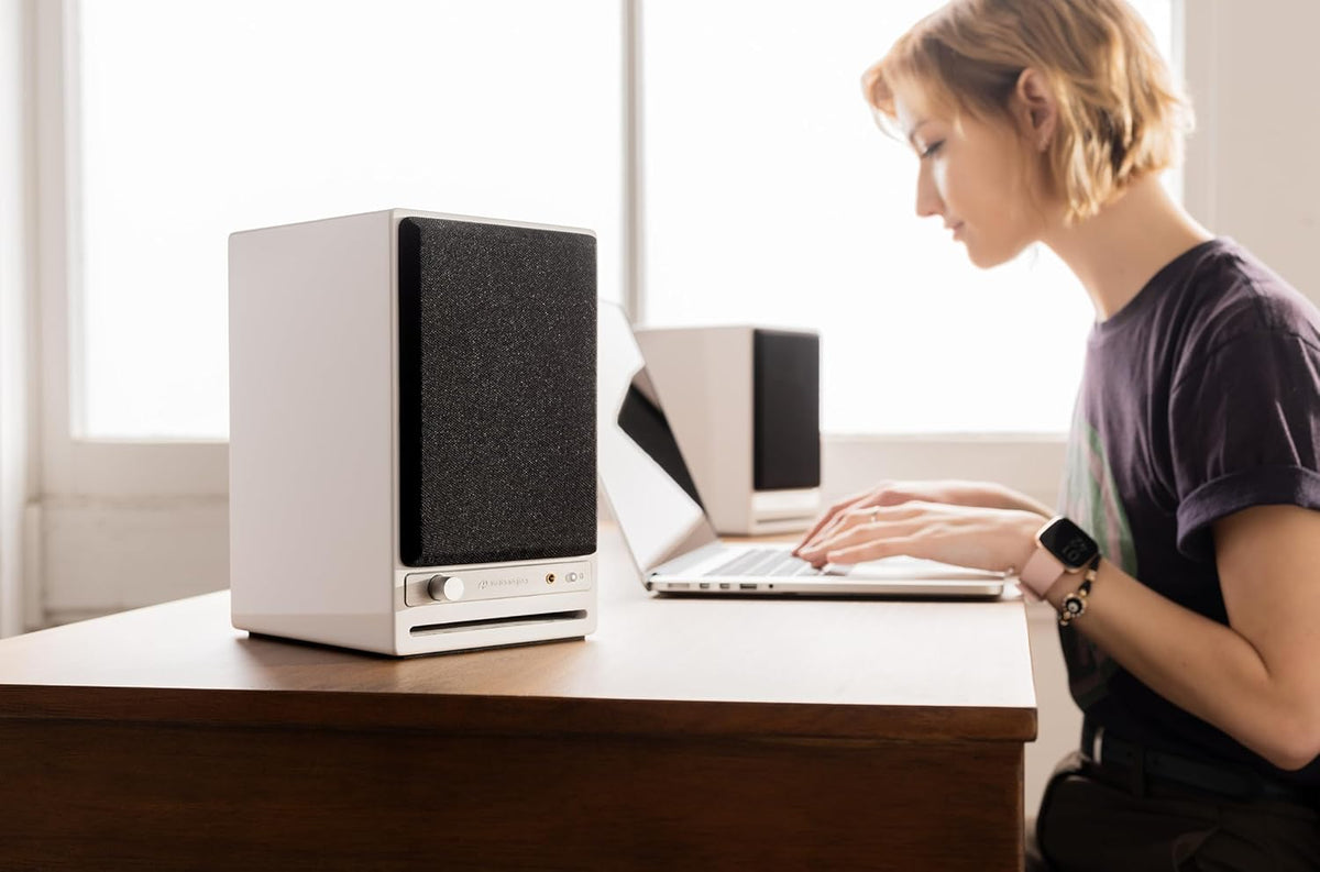 Audioengine HD4 Wireless Bluetooth Bookshelf Speakers - Home Theater, Desktop, Surround Sound, Music, Movies and Gaming - Bluetooth Adaptive aptX 5.3