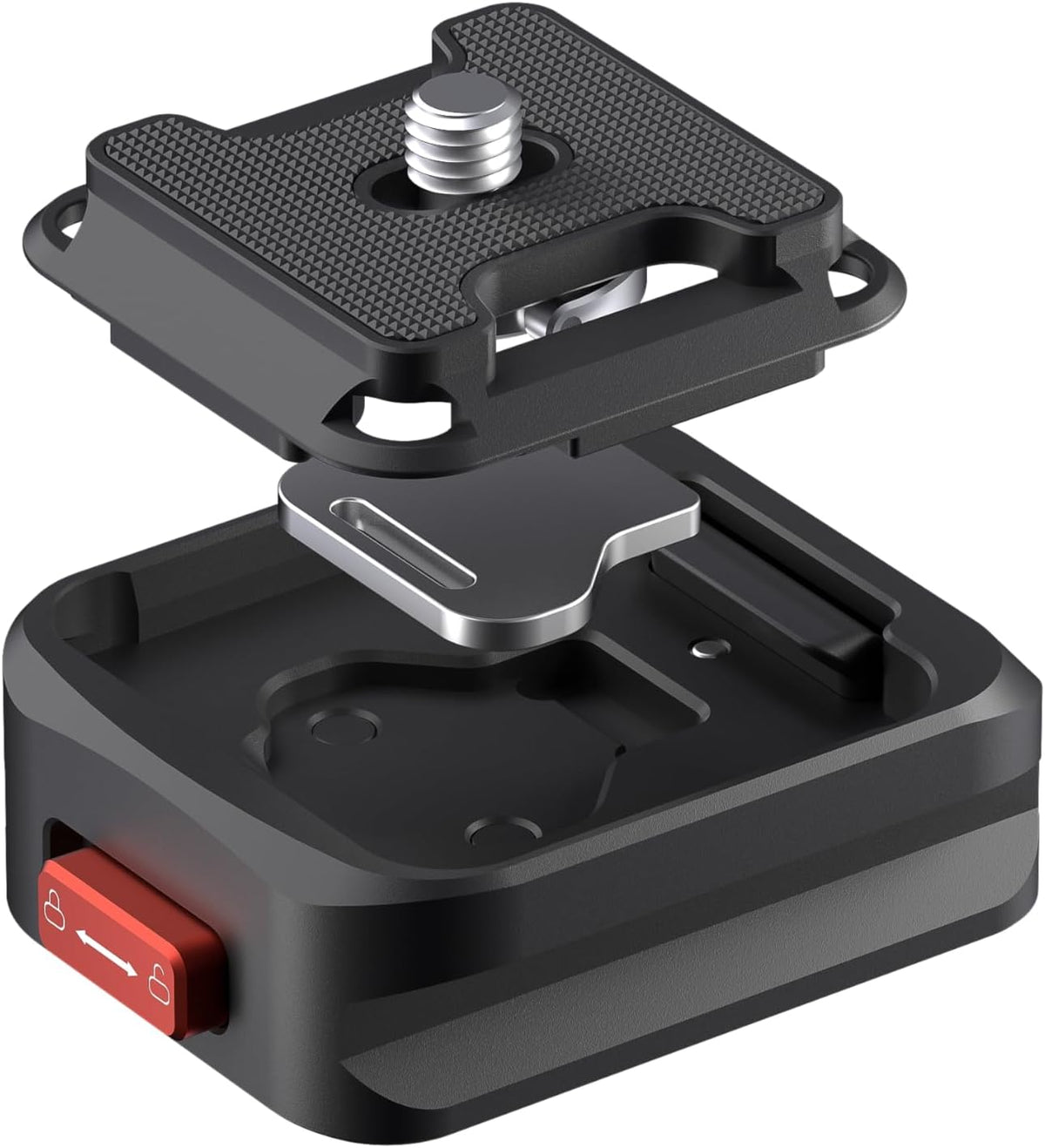 FREEWELL 1/4"-20 10kg, Tripod Quick Release Clamp for Fast Camera Mounting, Aluminum Build with Screw, Supports