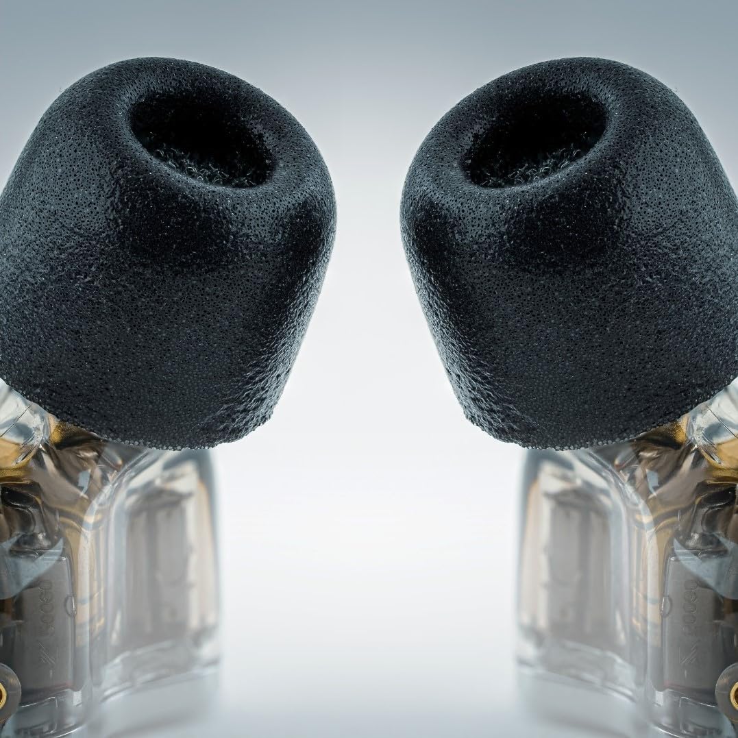 Comply 100 Core Series | Memory Foam Replacement IEM Ear Tips for Etymotic, Westone, Klipsch & More | Superior Noise Isolation, Ultimate Comfort, Secure Fit | Black, (S/M/L) (3 Pairs)