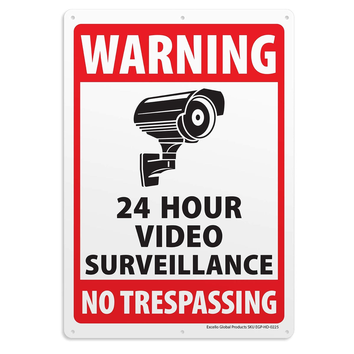 6-Pack Video Surveillance Sign, Rust Free Aluminum Reflective Metal Signs, Indoor or Outdoor No Trespassing Security Warning, Use for Home Business