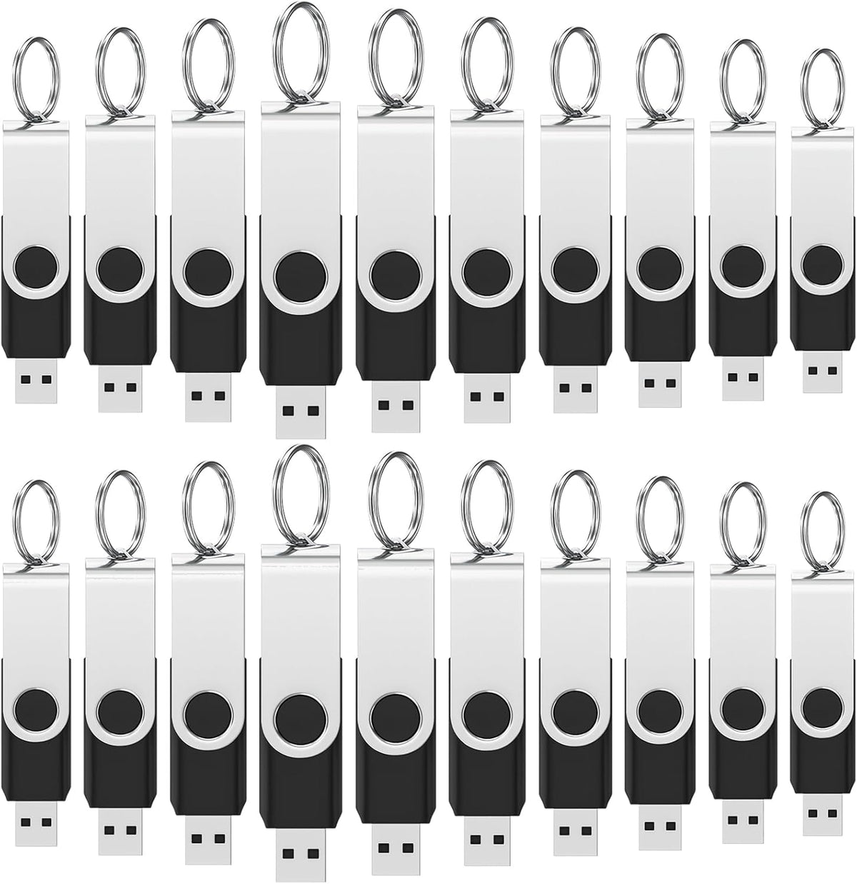 Bulk Flash Drives 1GB 100 Pack, Wooolken USB 2.0 Thumb Drives Pack Memory Stick USB Drive Pendrive for PC Laptop Computer (Black)