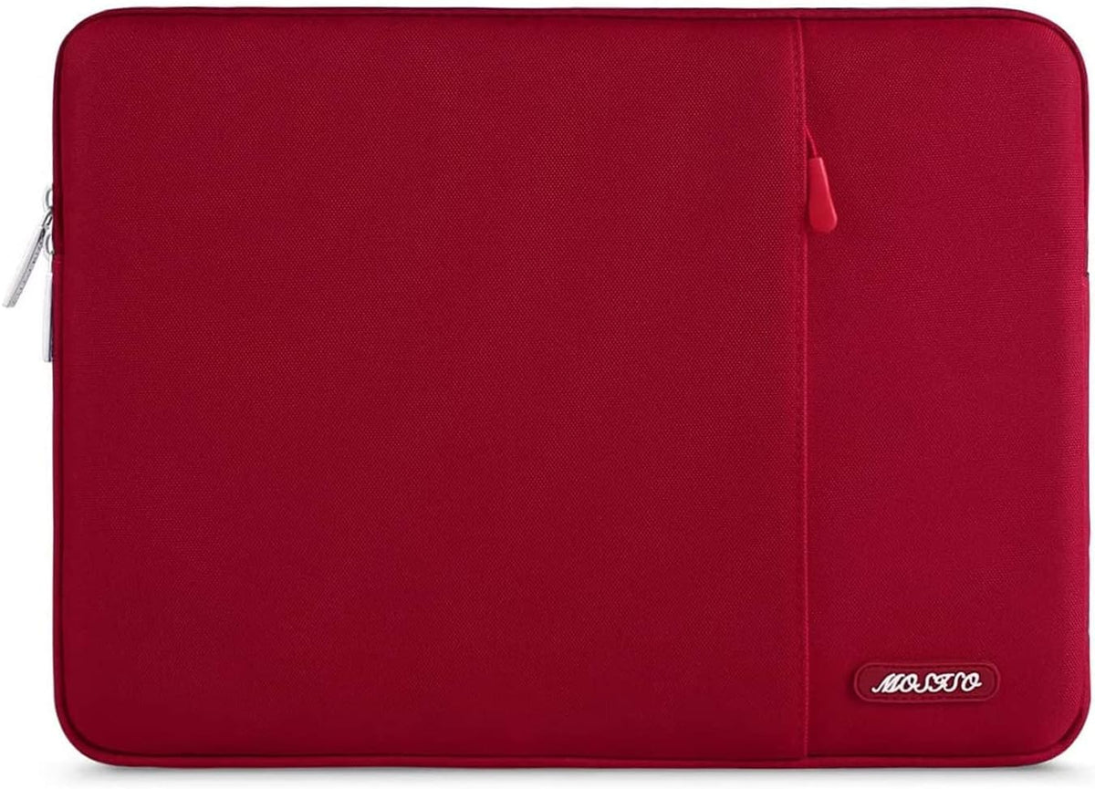 MOSISO Laptop Case 14 inch, 14 inch Laptop Sleeve Compatible with HP Lenovo Dell ASUS Acer, HP Stream, Dell Latitude, Lenovo IdeaPad, Polyester Vertical Computer Sleeve Bag with Pocket, Red
