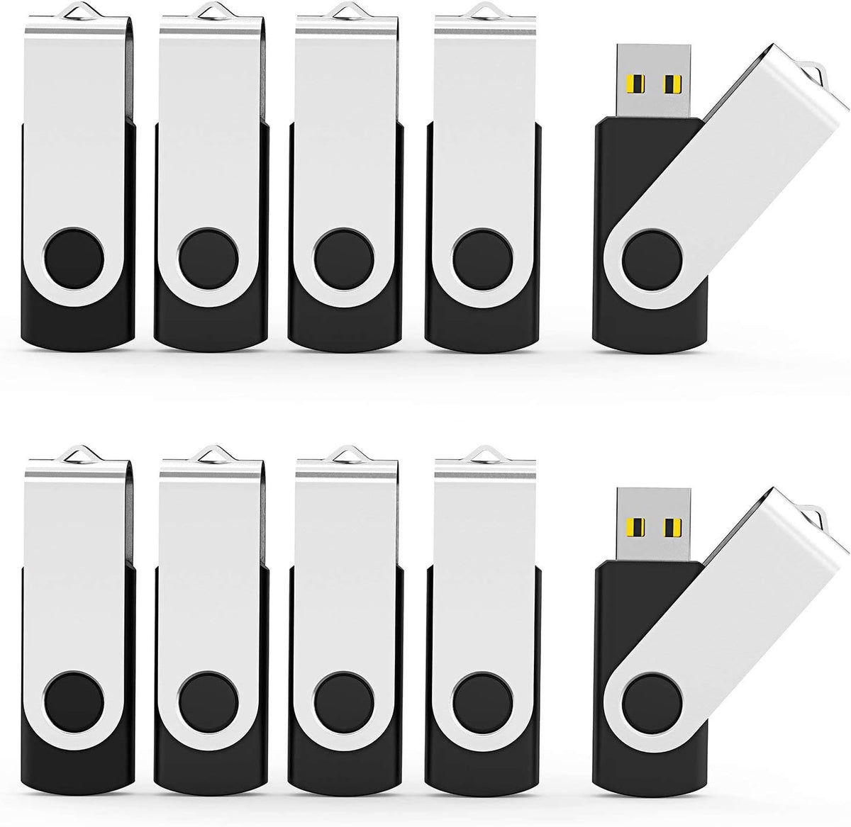 Aiibe 32GB USB Flash Drive 50 Pack Lot USB 2.0 Thumb Drive 32GB Flash Drive Bulk USB Drive Jump Drive Memory Stick Zip Drive 32GB Wholesale, 50Pcs 32GB Black