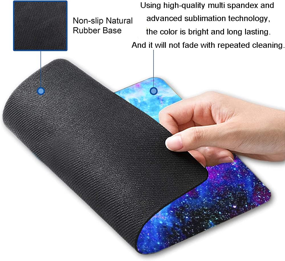 Mouse Pad, Square Anti-Slip Rubber Mousepad for Gaming Office Laptop Computer PC Men Women Kids, Cute Custom Pattern, Galaxy Nebula Universe Space