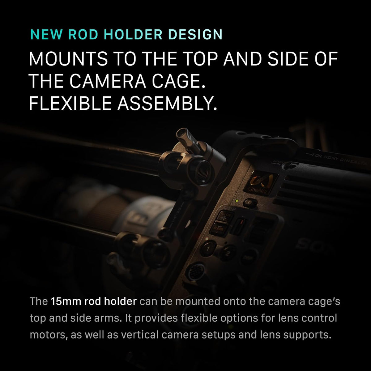 Tilta Camera Cage Compatible with Sony BURANO | Arri Rosettes, 1/4"-20 and 3/8"-16 Threads | w/Top Handle, Left/Right Side Arm, Battery Plate (Advanced Kit - Gold Mount)