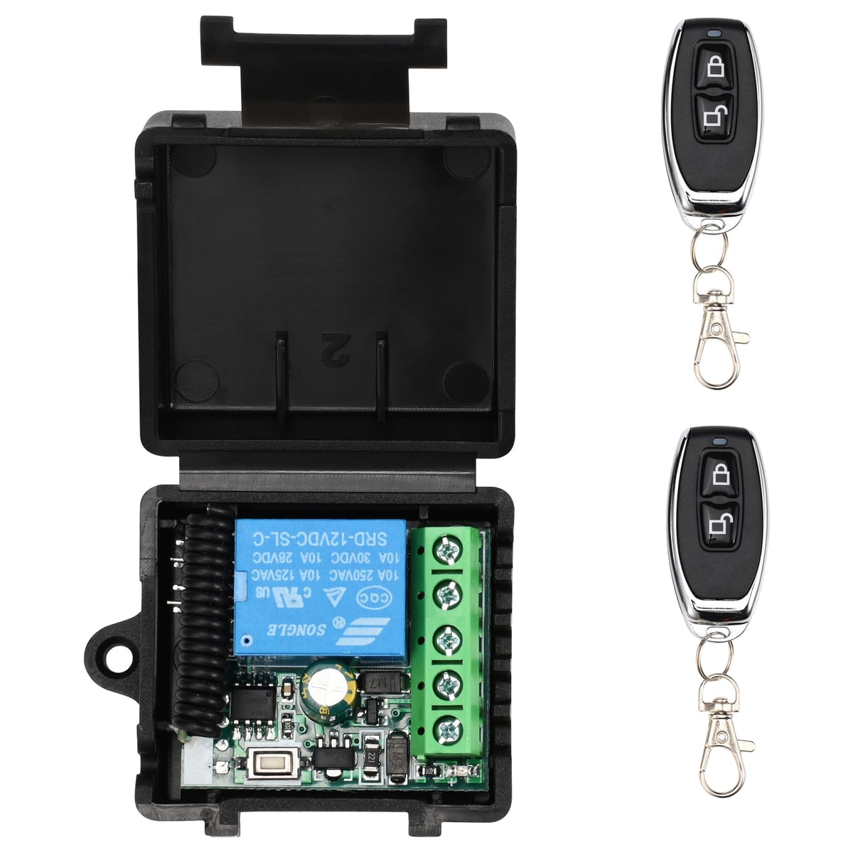 Door Access Control System Kit Set with 280kg/600lbs Electric Magnetic Lock, RFID Keypad, Two Remotes,DC12V/5A Power Supply,Stainless Steel Push