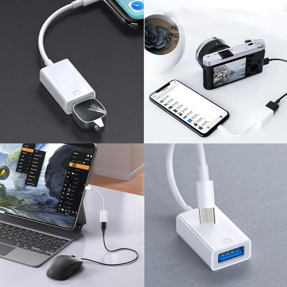 USB C to USB Adapter [3 Pack],Type-C OTG Cable, C Male to USB A Female Adapter Compatible with Laptops/Tablets/Phones ECT.