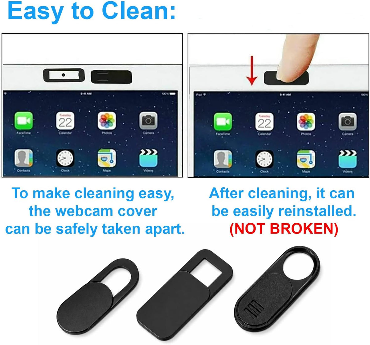 California JOS 9 Pack(3 3 3 0.03 inch Large + Medium + Small) Ultra Thin Webcam Cover Slide Camera Blocker Protect Your