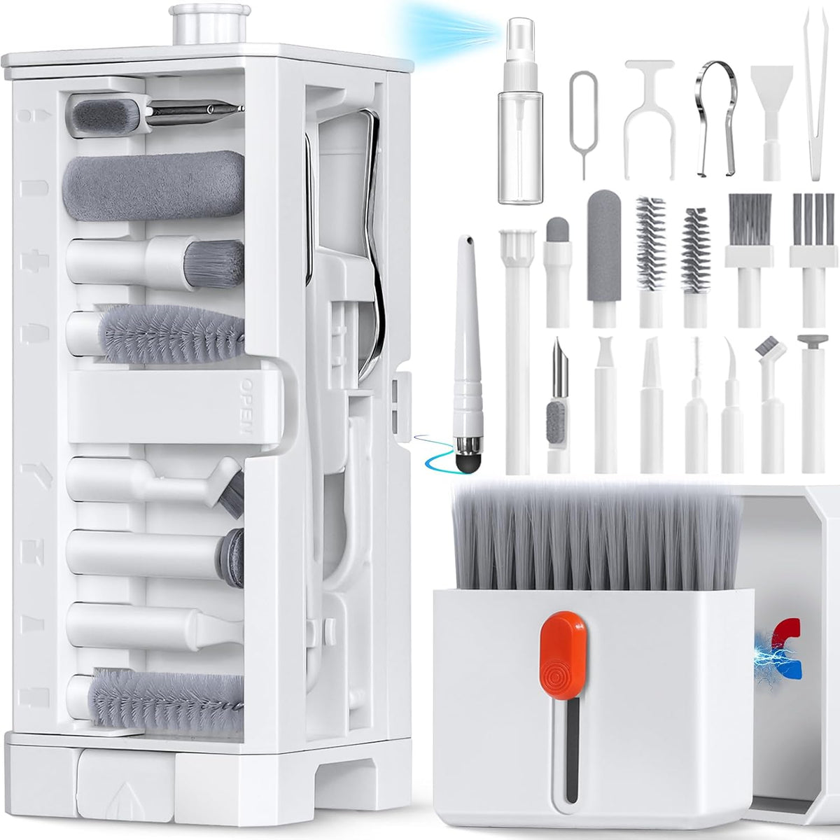 Inesore 32 1 in Cell Phone Cleaning kit with Charging Port Cleaner,Stylus Pen,SIM Tool,Keyboard Brush,Speaker