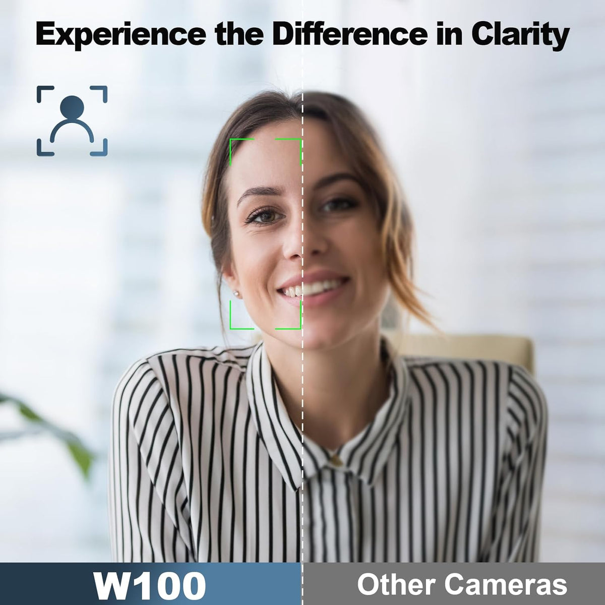 NBD 2K Webcam for PC & Laptop, Autofocus Computer Camera with Remote Control, 2 AI-Noise Canceling Microphones, Stereo Mics, Adjustable Field of View, Low-Light Correction, Built-in Privacy Cover W100