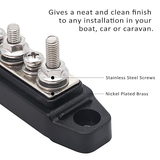 Recoil BBS43-P Bus Bar 4 M5 Studs 3 Screw Terminal Power Distribution Block