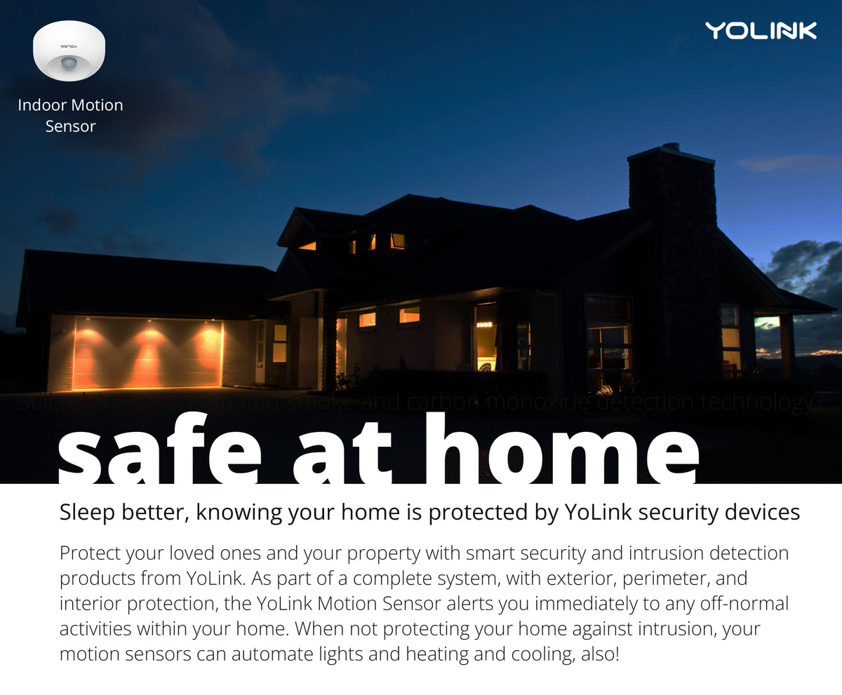 YoLink Home Security Starter Kit - Wireless Smart DIY Burglar Alarm, Intrusion Detection, LoRa, Motion, Door Sensors, Siren & Hub