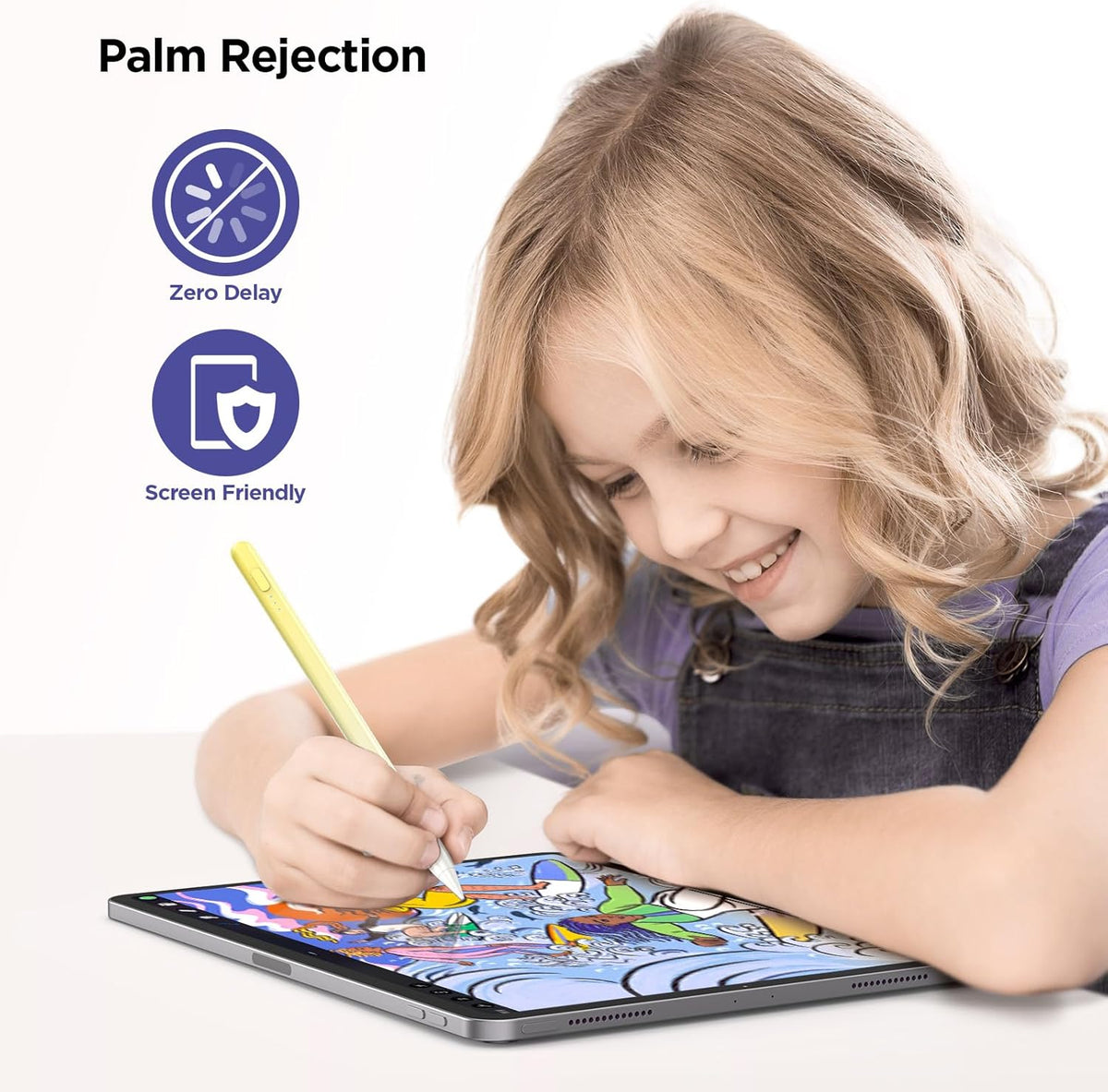 Apple iPad Pencil Alternative, 15Min Fast Charge, Palm Rejection & Tilt Sensitivity for iPad 2018-2024, Pro 12.9/11/13", "M4, Air 5/4/3/11"-13", Mini 6/5
