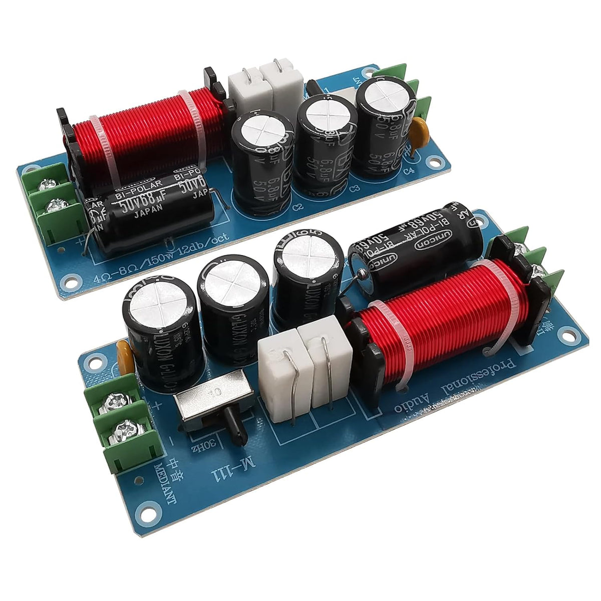 HiQltyla 150W 1-Way M-111 4 8 2Pack Mediant Speaker Crossover for Car/Home Audio, Passive Crossover for HiFi Car/Home