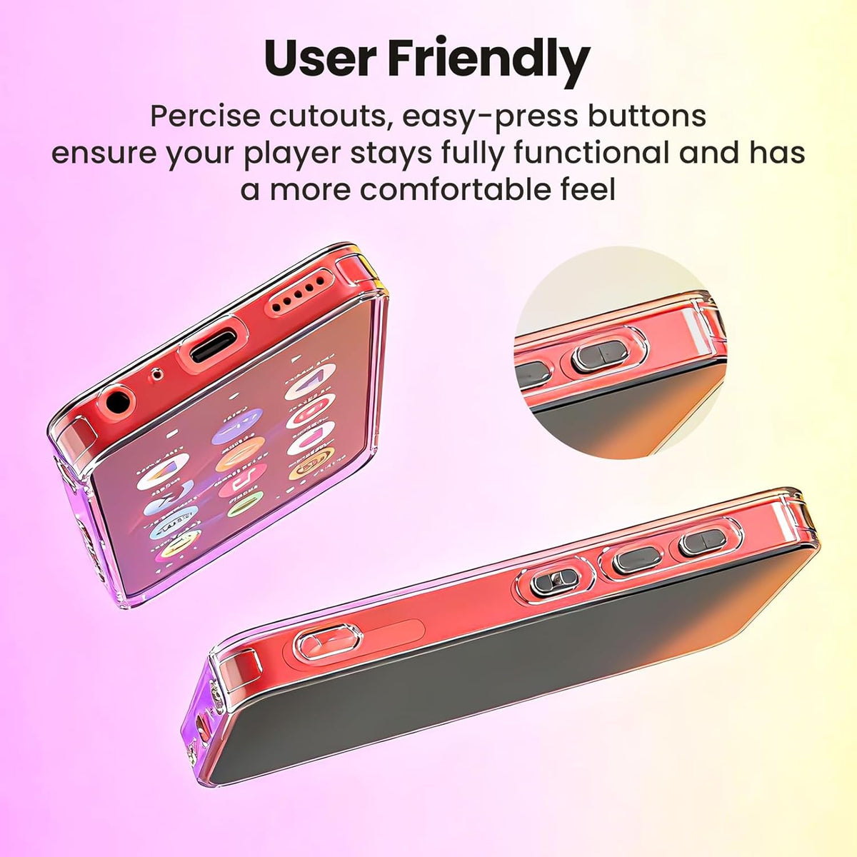 innioasis G5 Mp3 4.61 2.56 0.47inches Crystal Clear Case Only Fit Player Sold from Store Case Size: x x