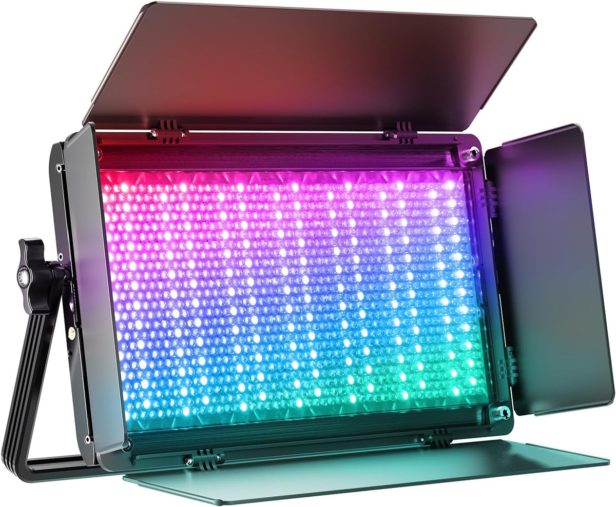 GVM 1500D RGB Video Light, 75W Photography Light with Bluetooth Control, Led Panel Light for Photography, YouTube Studio, Video Shooting, Broadcasting, Conference, 1128 Led Beads