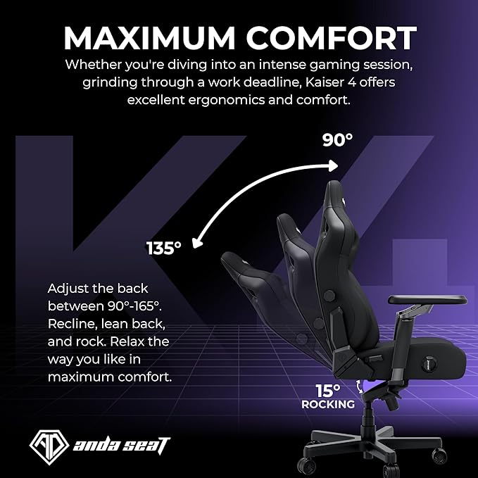 Anda Seat Kaiser 4 XL Gaming Chairs for Adults - Ergonomic Orange PVC Leather Gaming Chair with 6D Armrest Comfortable Office Seat with Lumbar Support Heavy Duty Wide Gamer Seat
