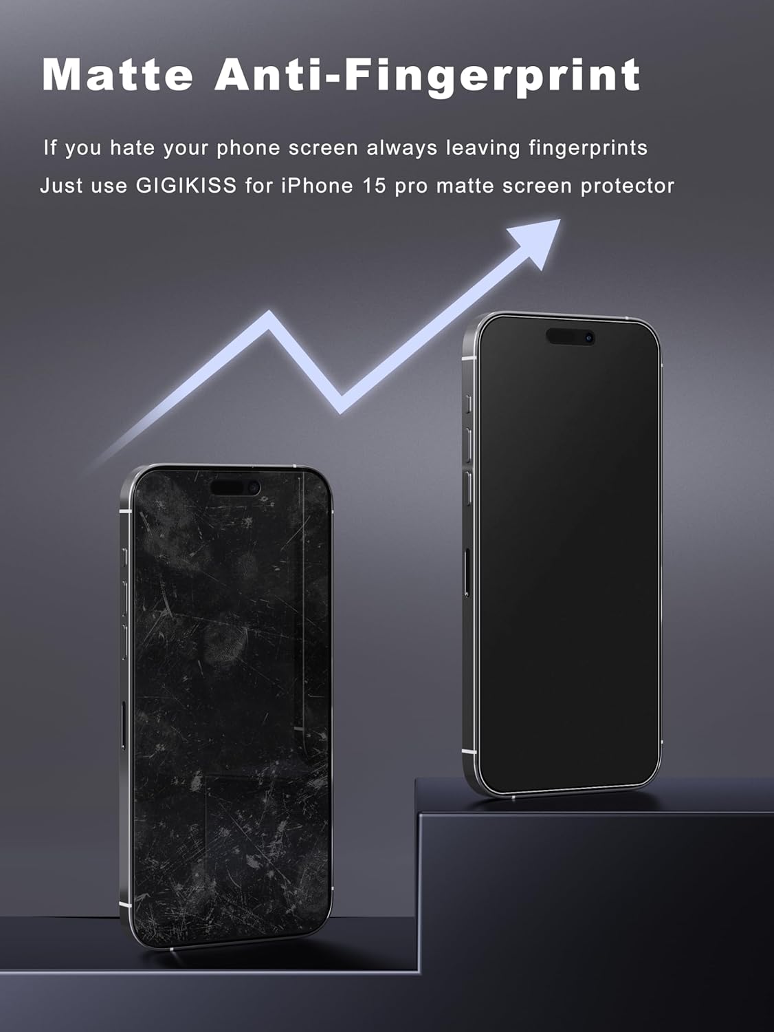 2 Pack Matte Screen Protector for iPhone 15 Pro 6.1 inch, Anti-Fingerprint & Anti-Glare Screen Protector Tempered Glass Easy Installation