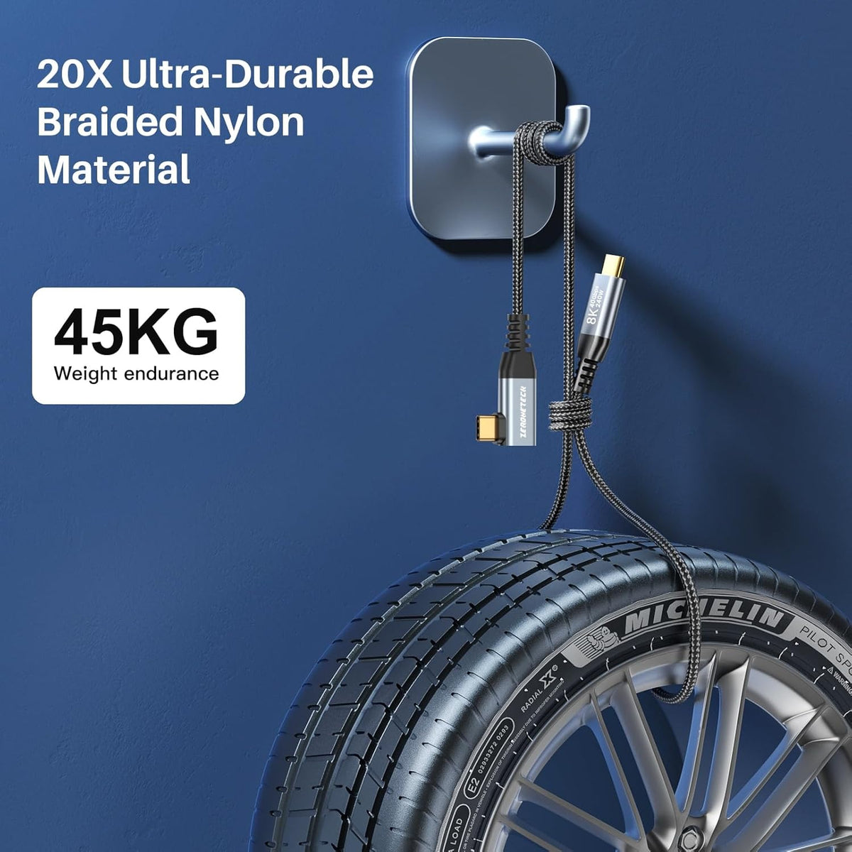 6 inch 4 [2-Pack 0.5FT], 40Gbps 4 240W 8K@60Hz 90 17,MacBook ZeroneTeck USB C for Thunderbolt Cable High Speed Data