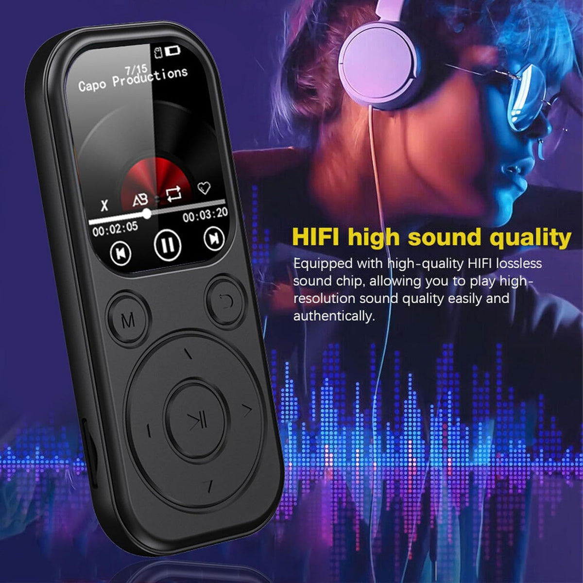 Bewinner MP3 5.4, 2.01 Inch 128GB 32G Player with Bluetooth HiFi Sound Quality Portable Music Player with Screen