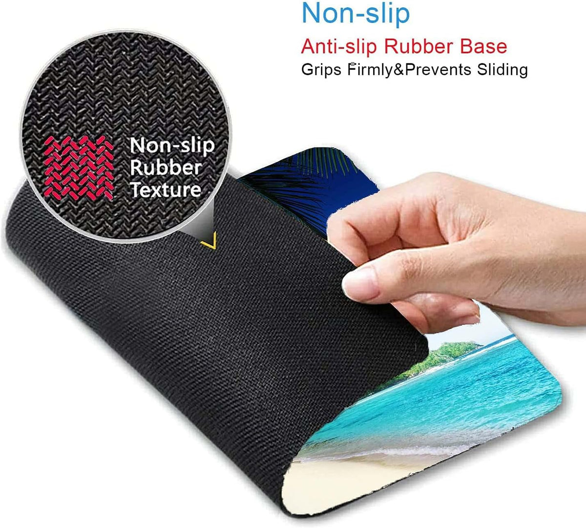 Beach in Sunset Mouse Pad,Non-Slip Rubber Base Wireless Gaming MousePads for Computers Laptop Office,Cute Mouse Pads with Designs for Women