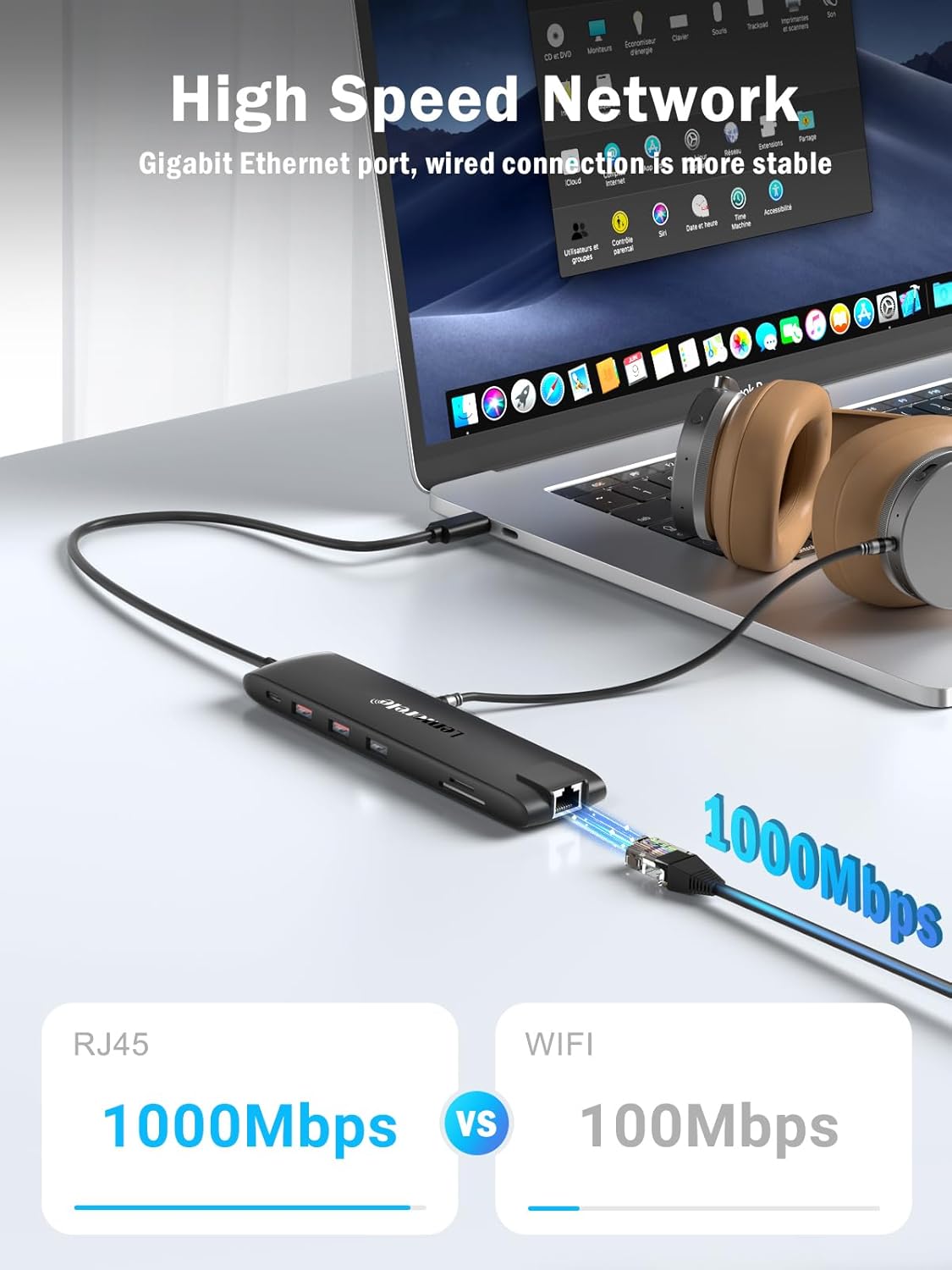 Docking Station USB C/A 10Gbps 3*Display 13 in 1, 2025 Upgrade Lemorele USB C Hub 2 x 4K HDMI, Gigabit Ethernet, 4 USB 3.0/2.0, VGA, Type-C 3.1, PD 100W, Audio, SD/TF for Windows, MacBook
