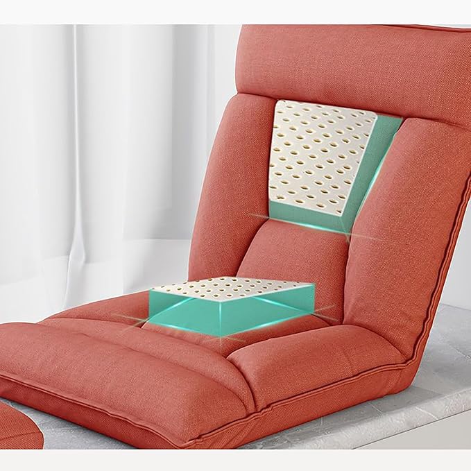 NaKeah Floor Chair 5-Position Adjustable Padded Lazy Recliner with Comfortable Back Support and Skin-Friendly Cover Great for Reading Playing Game MeditatingG