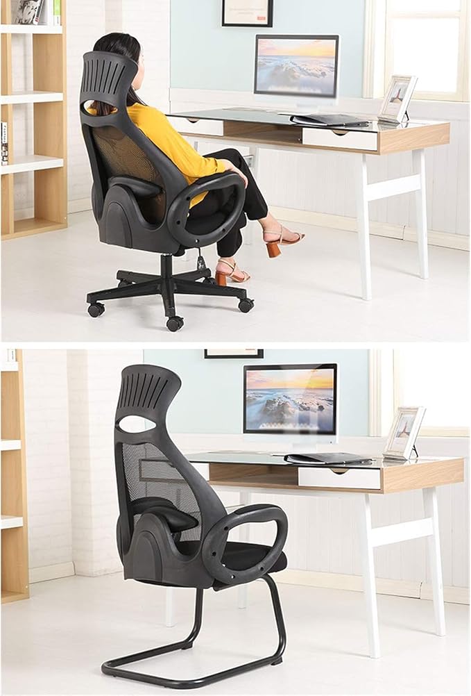 Mlaea Comfortable Easy to Clean Gaming Chair Living Room Chair with Rolling Wheels Swivel Chair for Clothing Store Cafe Apartment(Color:#1)