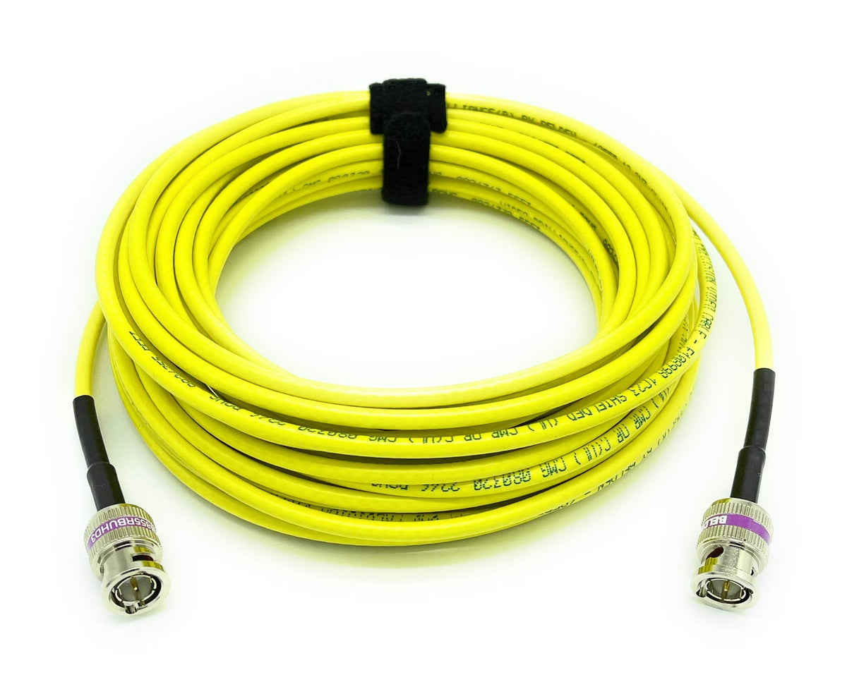 AV-Cables 12G 4K HD SDI BNC - BNC Cable 4855R Mini RG59 (1.5ft, Yellow)