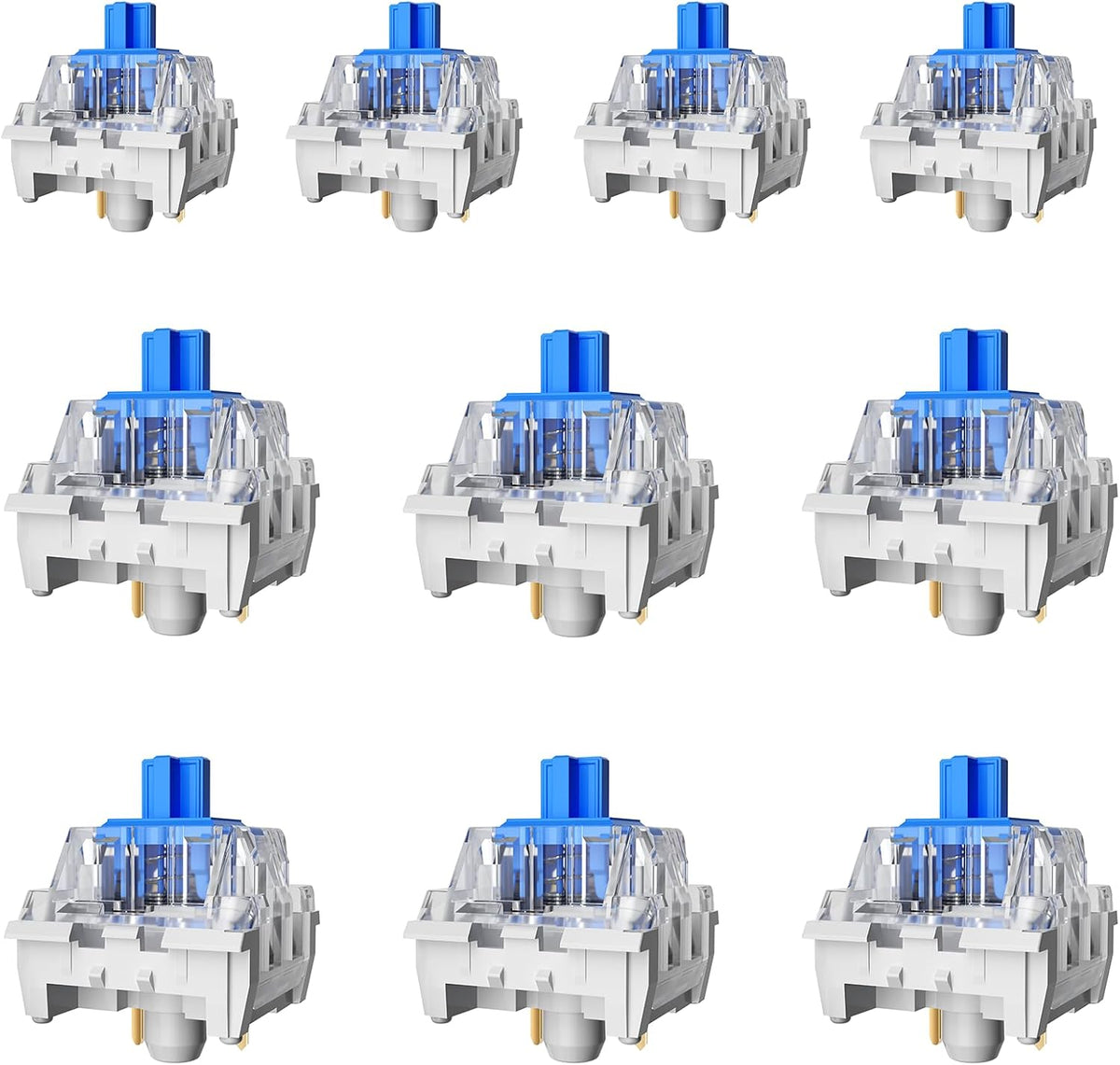 72PCS 3D ZhouWang Blue Pre-Lubricated,Dustproof Click Switch,Crisp clicking Sound with Strong Tactile Feedback