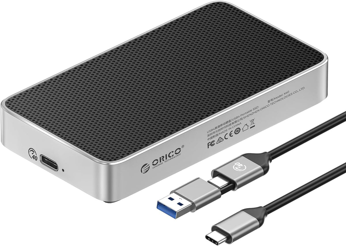 ORICO 2TB USB4.0 External SSD 3800MB/s(40Gbps) - Ultra-Fast Portable NVMe SSD, Compatible with Thunderbolt 3/4, Fanless Aluminum Design for Photographers, Video Editors X40