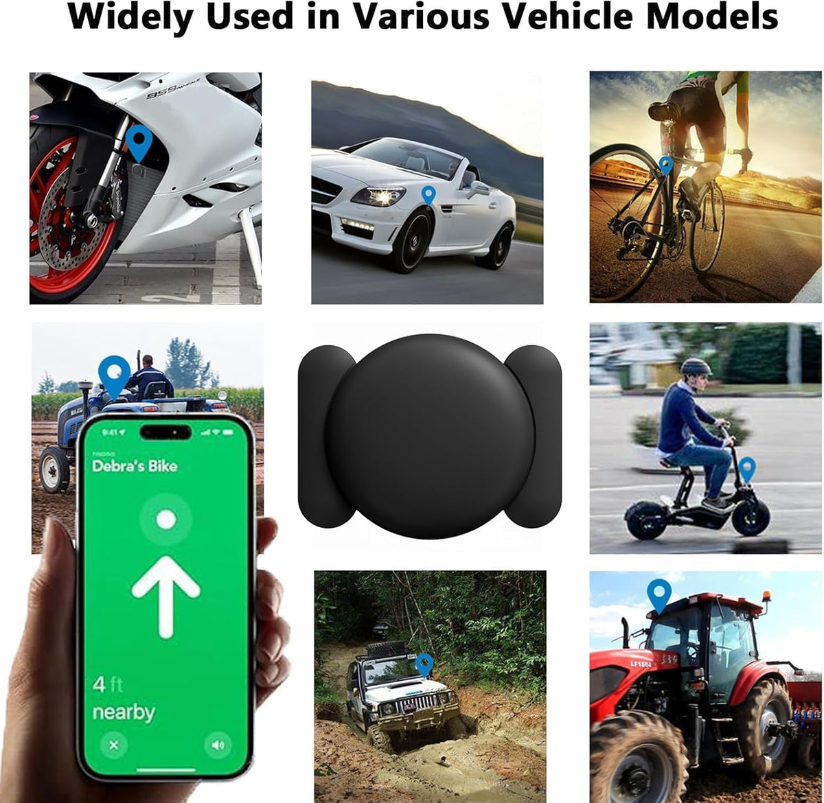 HONGTOP H 1PCS GPS Tracker for Vehicles, Real Time Tracker Device for Vehicles, Work with Find My (iOS Only), MINI
