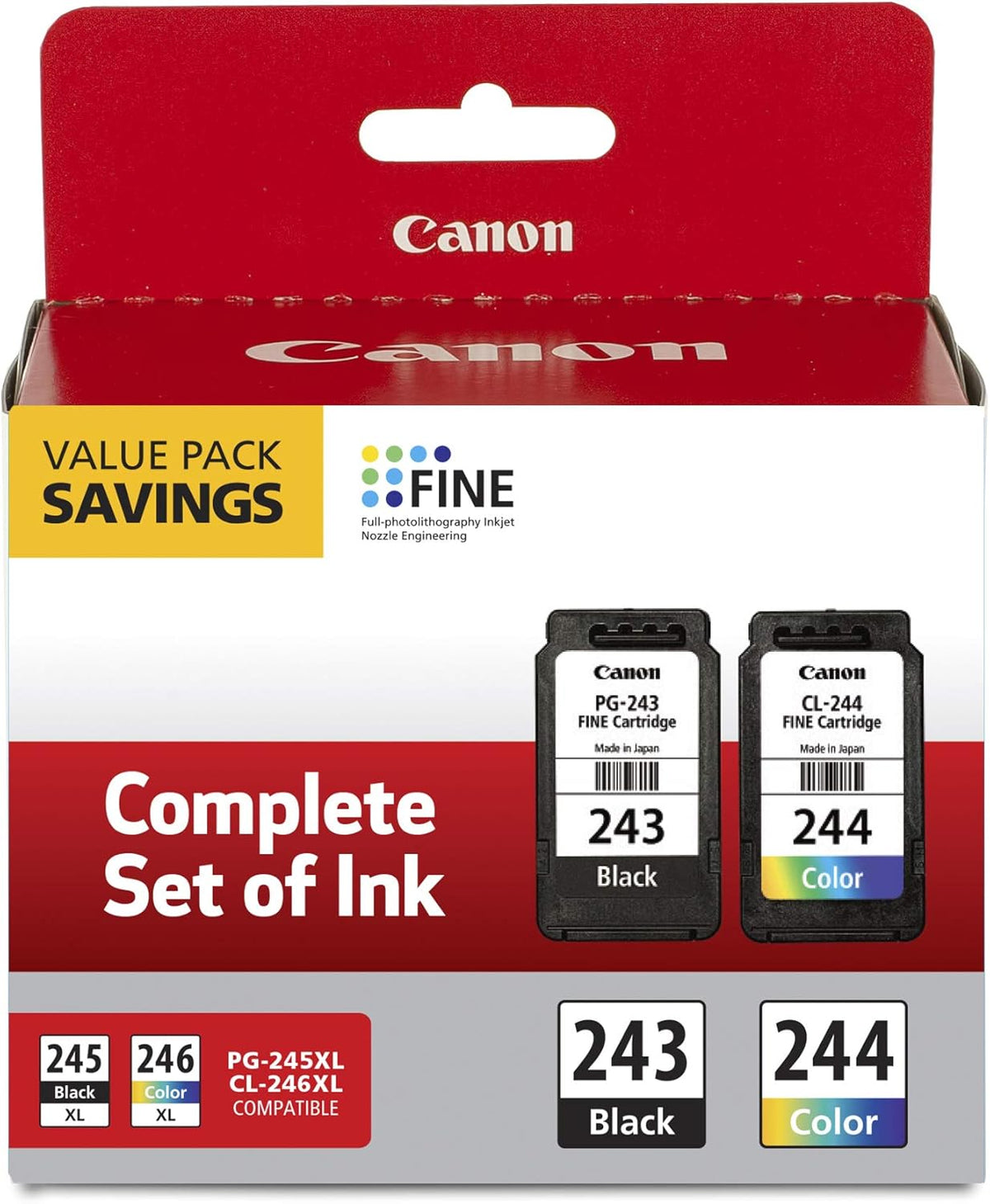 Canon PG-243/ CL-244 Ink Cartridge Multi-Pack | Compatible with Select Pixma Printers