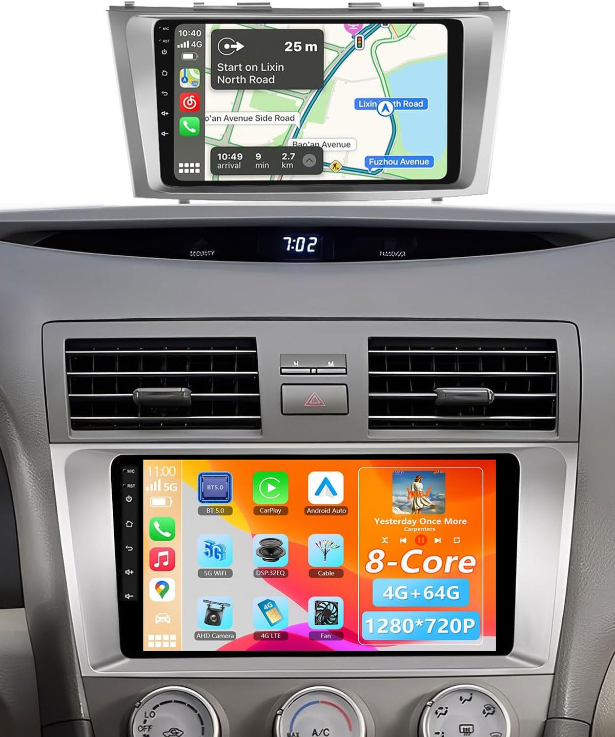 8core 4G+64G Car Radio for Toyota Camry 2006-2011 Support Canbus Original JBL Navigation, RSNAVI Car Stereo Wireless Carplay Android Auto 9'' Touchscreen WiFi BT/FM/RDS/EQ Backup Camera
