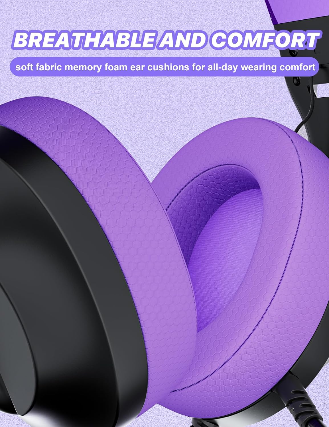 S30 Gaming Headset with Microphone,198g Lightweight Design, Wired Gaming Headphones for Xbox, Xbox Series X|S, PS5, PS4, Switch, PC, Noise Cancelling Mic, Soft Earmuffs (Purple)