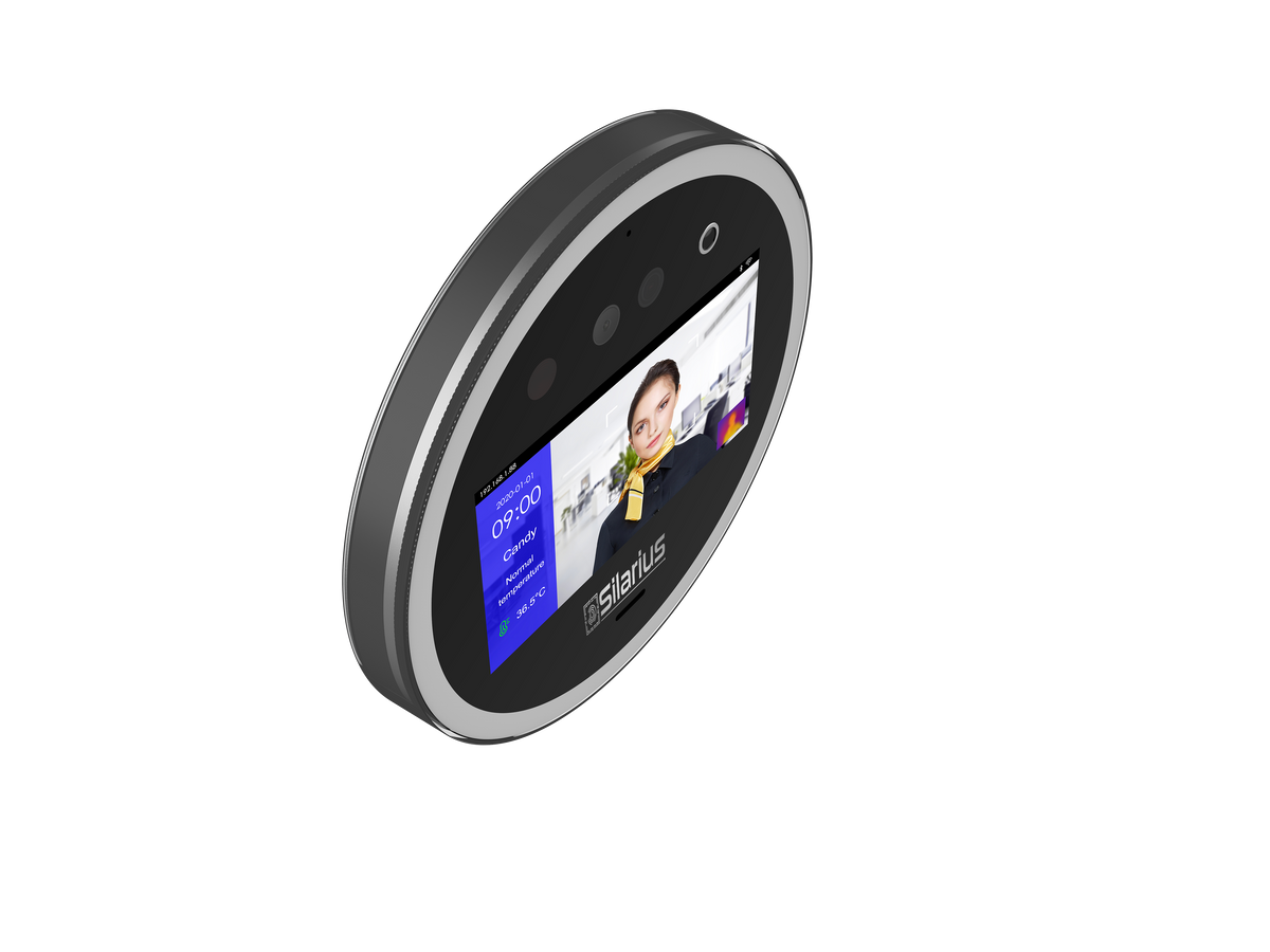 Silarius SIL‐ACCESSTEMP Smart Facial Time Attendance Access Control Terminal with Temperature Measurement , Employee time management Device (NDAA Compliant)