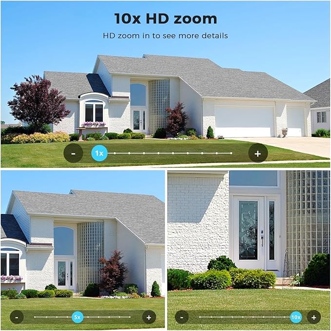 16MP WiFi Camera IP PTZ Three Screen 180° Wide Angle Auto Tracking 10X Digital Zoom 20MP Security Protection(UK Plug20MP with 64G Card)