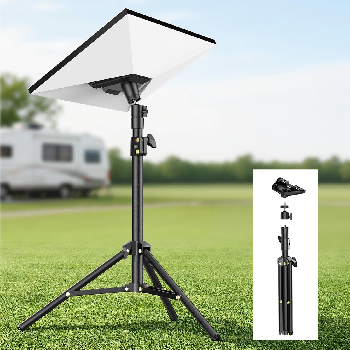 Starlink Mini Tripod Mount with Adapter - Height Adjustable & 360° Tilt, Compatible with Starlink Mini Terminal, Portable Sturdy Stand for RV Camping