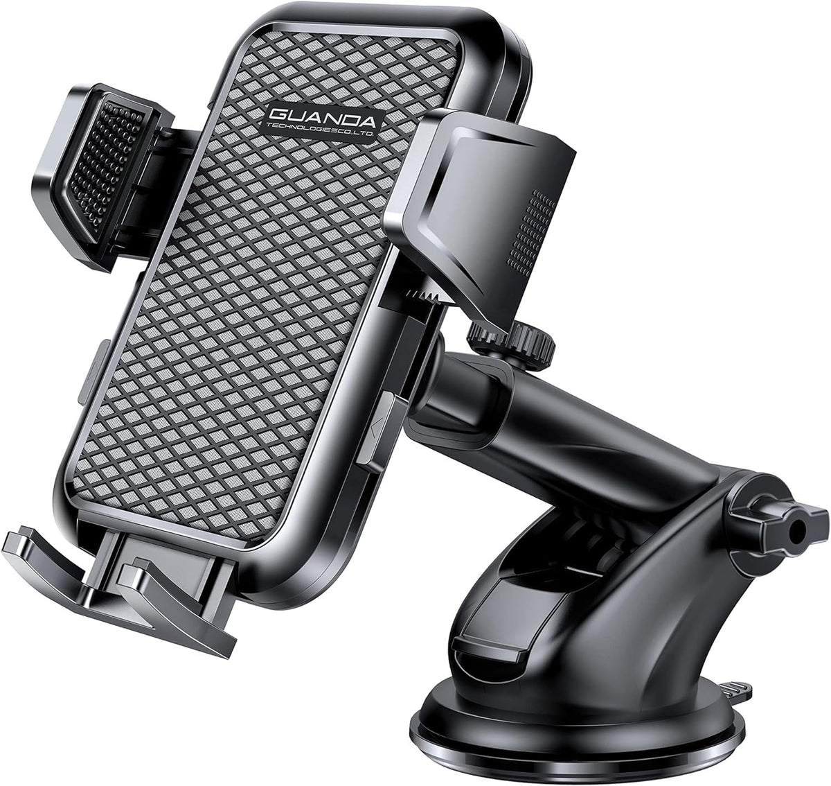 3-in-1 Car Phone Holder, Strong Suction Phone Mount for Windshield/Dashboard/Desk, Hands Free Dash Mounted Car Cell Phone Holder Stand, Truck Phone Holder for iPhone Samsung Android Smartphone