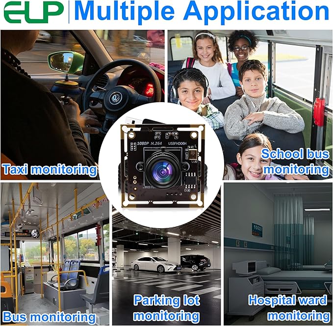 1080P USB Camera Module for Video Conferencing 2MP IMX323 with 170 Degree Fisheye Lens H.264 Format and Low Light Performance for Computer Linux Android Jetson Nano
